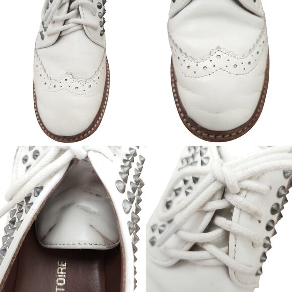 POUR LA VICTOIRE Mayah lace up oxfords wingtips white leather brogues shoes 7.5 - Picture 6 of 11